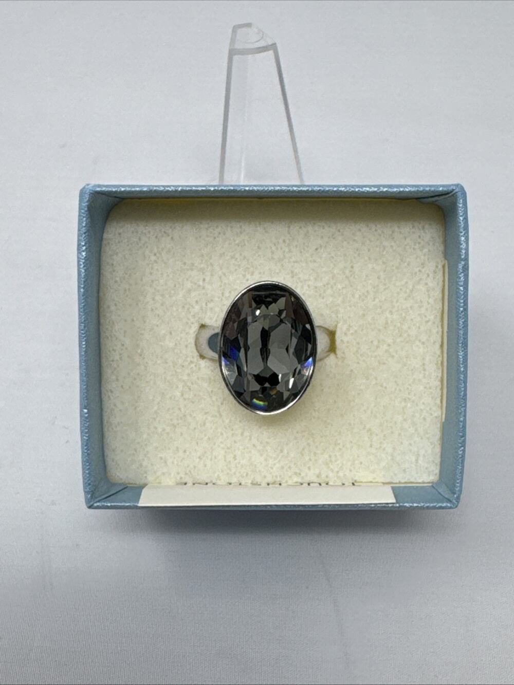 Eclipse Black Crystal Ring - Size 7 - Touchstone Crystal Swarovski